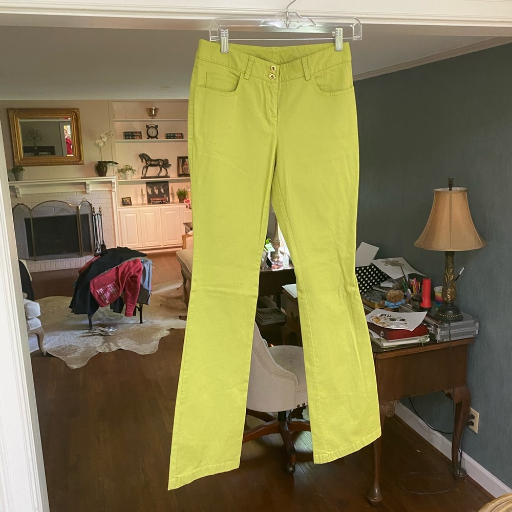 Lime colored pants by Worth, Petite 2